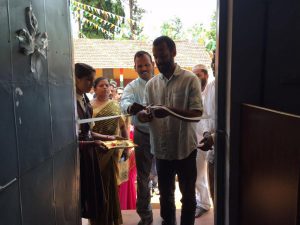 Cutting the ribbon